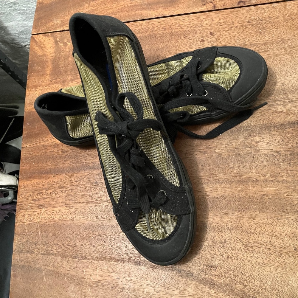 Gold Mesh & Canvas Keds Sneakers Sz10